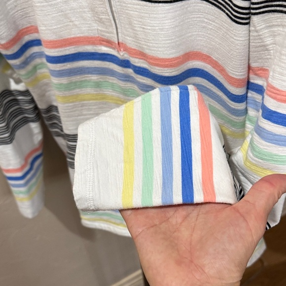 Talbots Black and White Striped Top Medium A10 - Picture 6 of 10